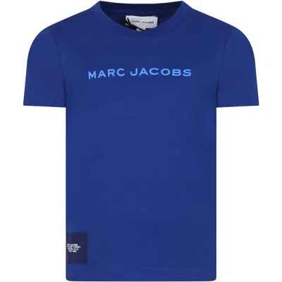 Marc Jacobs Blue T-shirt For Kids With Logo Print