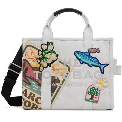 Marc Jacobs Blue 'the Camp Patchwork' Denim Medium Tote In 474 Light Wash