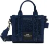 Marc Jacobs Blue 'the Crystal Denim Crossbody' Tote In 475 Dark Wash Crysta