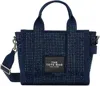 Marc Jacobs Blue 'the Crystal Denim Small' Tote In 475 Dark Wash Crysta