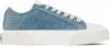 Marc Jacobs Blue 'the Crystal' Denim Sneakers In 402 Light Blue Cryst