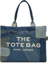 MARC JACOBS BLUE 'THE DECONSTRUCTED DENIM LARGE' TOTE