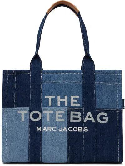 Marc Jacobs Blue 'the Denim Large' Tote In 422 Blue Denim