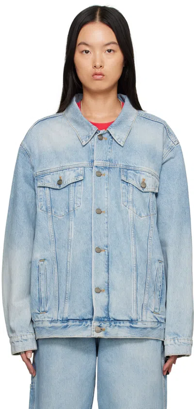 Marc Jacobs Big Trucker Denim Jacket In Light Blue