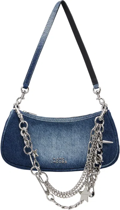 MARC JACOBS BLUE 'THE FADED DENIM CHARM SHOULDER' BAG