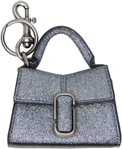 Marc Jacobs Blue 'the Galactic Glitter Nano St. Marc' Keychain In 040 Silver