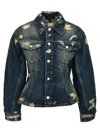 Marc Jacobs The Rip And Repair Fluted Denim Jacket Casual Jackets And Parka In Blue