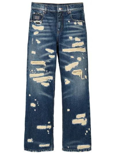 MARC JACOBS BLUE THE RIP AND REPAIR STRAIGHT JEAN JEANS