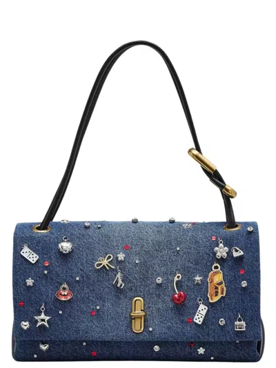 Marc Jacobs Blue The Trinket Charm Large Shoulder Bag In Brown