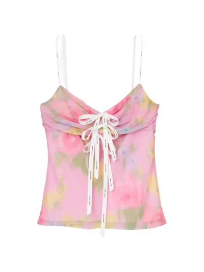 Marc Jacobs Blurred Floral-print Top In Pink