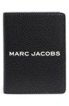Marc Jacobs Bold Logo Leather Passport Case In Black