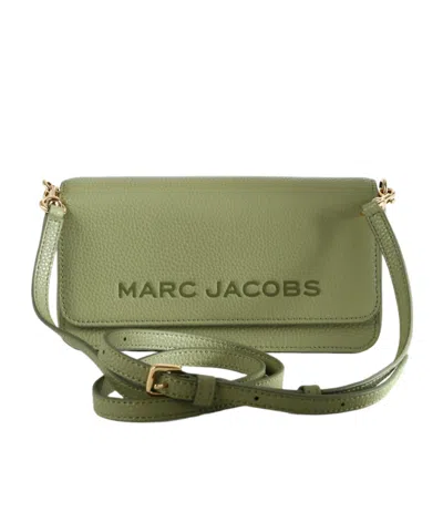 Marc Jacobs Logo-detail Leather Wallet On Chain In Green