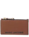Marc Jacobs Bold Slg Medium Leather Flat Wallet In Brown