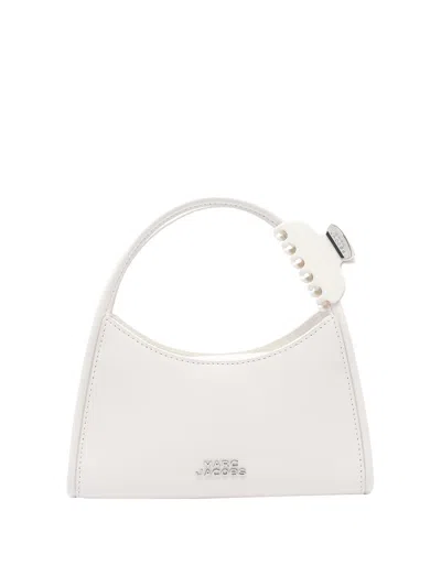 Marc Jacobs Logo The Claw Clip Shoulder Bag In White