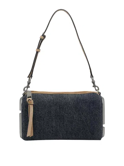 Marc Jacobs Denim The Denim Suede Snapshot Shoulder Bag In Pink