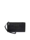 Marc Jacobs Rectangular Leather Clutch Wrist Strap In Black