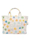 Marc Jacobs The Wild Daisy Canvas Medium Tote Bag In White