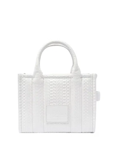 Marc Jacobs Wolf Grey Tote Bag With Mini Model In White