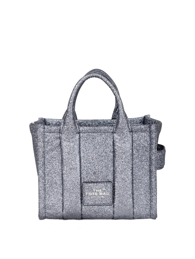 Marc Jacobs The Galactic Glitter Mini Tote Bag In Silver