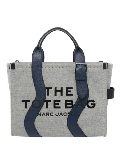 Marc Jacobs Beige The Wavy Canvas Medium Tote Bag In White