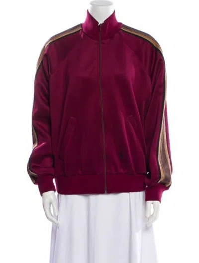 Pre-owned Marc Jacobs Bomber Jacket In Burgundy