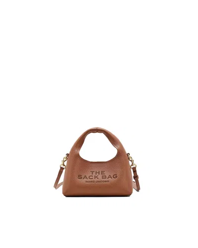 Marc Jacobs Borsa A Mano The Micro Crossbody Sack Argan Oil In Brown