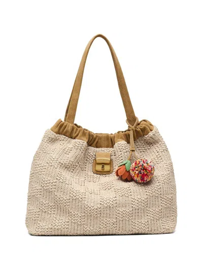 Marc Jacobs Borsa A Mano Tote In Crochet Con Charm A Fiore