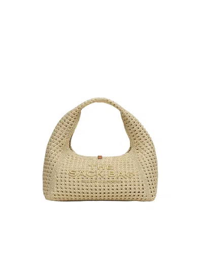 Marc Jacobs Borsa Mini Sack Lurex Crochet Champagne In Neutral