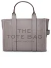 Marc Jacobs 'the Tote Bag Medium' Grey Shoulder Bag With Logo In Grainy Leather Woman  In Grey