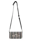 Marc Jacobs Mini Canvas Handbag With Bold Striped Pattern In Black