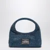 Marc Jacobs Textured Blue Shoulder Bag With Sparkling Embellishments