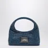 Marc Jacobs Textured Blue Shoulder Bag With Sparkling Embellishments
