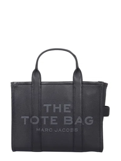 Marc Jacobs The Medium Tote Leather Bag In Black