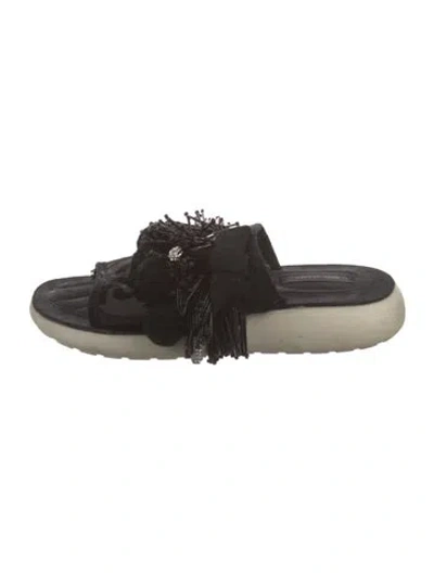 Pre-owned Marc Jacobs Bow Accents Slides In Black