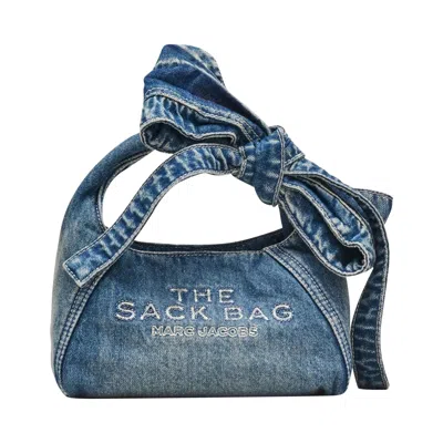 Pre-owned Marc Jacobs Bow Denim Mini Sack Bag 'medium Wash' | Blue | Women's Size Onesize