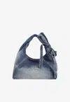 Marc Jacobs Bow Denim Sack Bag In Denim