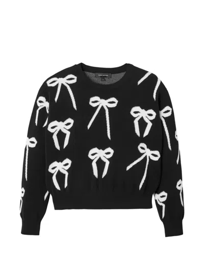 Marc Jacobs Bow-detail Round-neck Sweater In Black