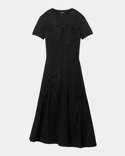 Marc Jacobs Bow Midi Dress In Black