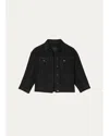Marc Jacobs Bow Oversized Denim Trucker Jacket In Black