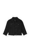 Marc Jacobs Bow Oversized Denim Trucker Jacket In Black