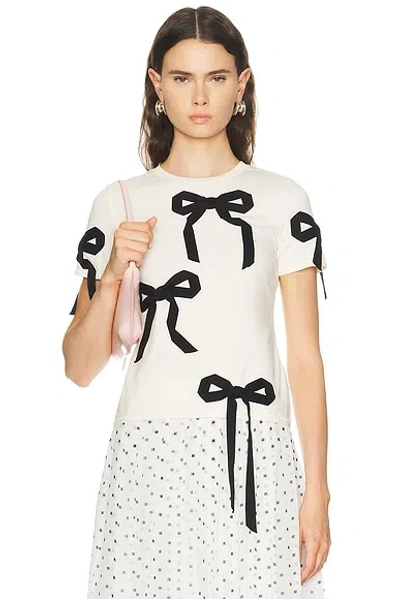 Marc Jacobs Bow Shrunken Tee In Neutral