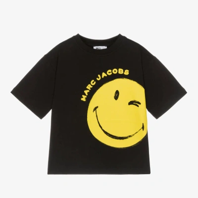 Marc Jacobs Kids'  Boys Black Cotton Smiley Face T-shirt