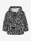 Marc Jacobs Boys Logo Hooded Windbreaker In Black