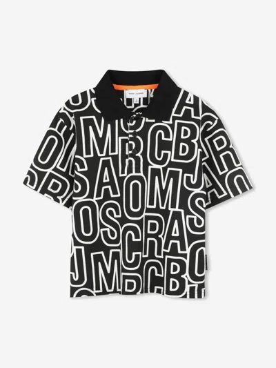 Marc Jacobs Kids' Boys Logo Polo Shirt In Black
