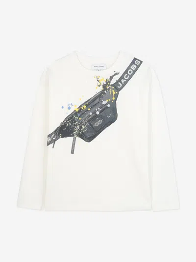 Marc Jacobs Babies'  Boys Long Sleeve Belt Bag T-shirt In White