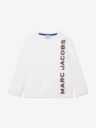 Marc Jacobs Kids' Boys Long Sleeve Logo T-shirt In White