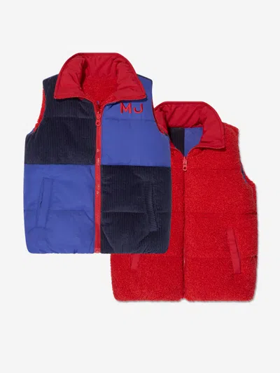 Marc Jacobs Babies' Boys Reversible Puffer Gilet In Blue