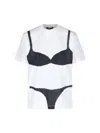 Marc Jacobs Womens Bra Graphic Boxy-fit Short-sleeve Cotton-jersey T-shirt White In White