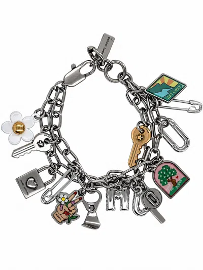Marc Jacobs Pop America Charm Bracelet Mixed Charms In Gray