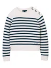 Marc Jacobs Breton Stripe Button-detailed Sweater In Multi